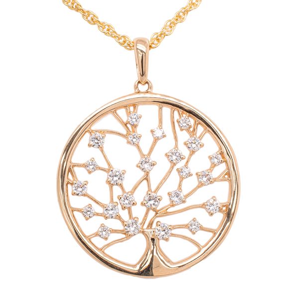 14K Yellow Gold Diamond Tree of Life Circle Pendant LeeBrant Jewelry & Watch Co Sandy Springs, GA