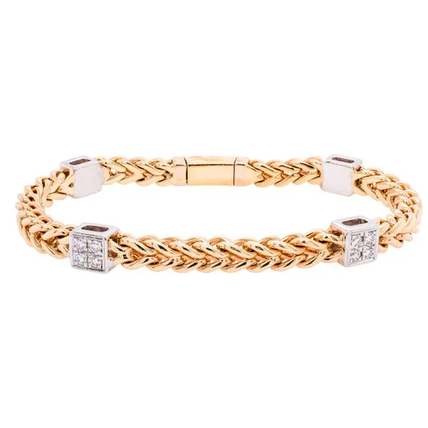 14K White amd Gold Braided Diamond Bracelet LeeBrant Jewelry & Watch Co Sandy Springs, GA