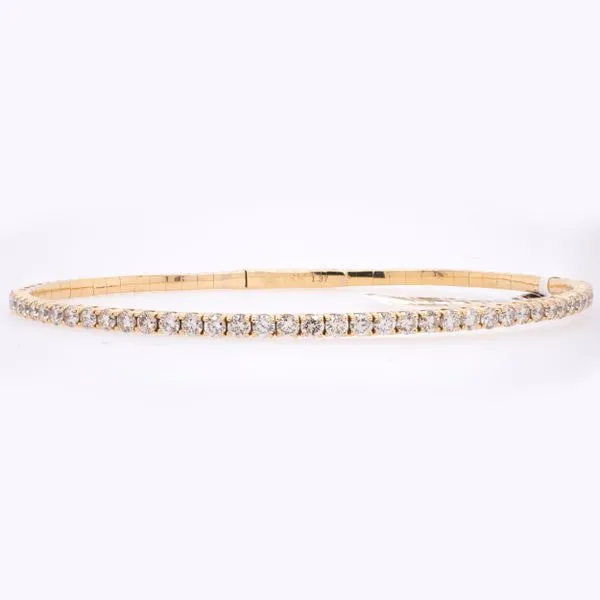 14K Yellow Gold 1.37 Carat Diamond Bangle Tennis Bracelet LeeBrant Jewelry & Watch Co Sandy Springs, GA
