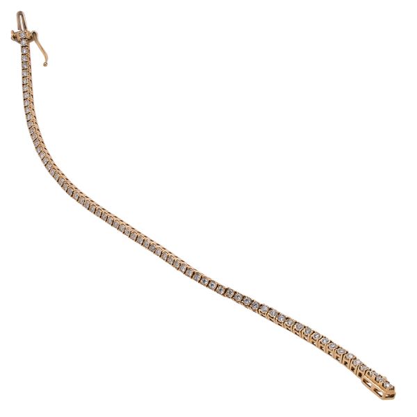 14K Yellow Gold Diamond 1.02 Carat Tennis Bracelet Image 2 LeeBrant Jewelry & Watch Co Sandy Springs, GA