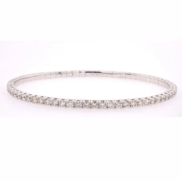 14K White Gold Diamond 3.48 Carat Bangle Tennis Bracelet LeeBrant Jewelry & Watch Co Sandy Springs, GA