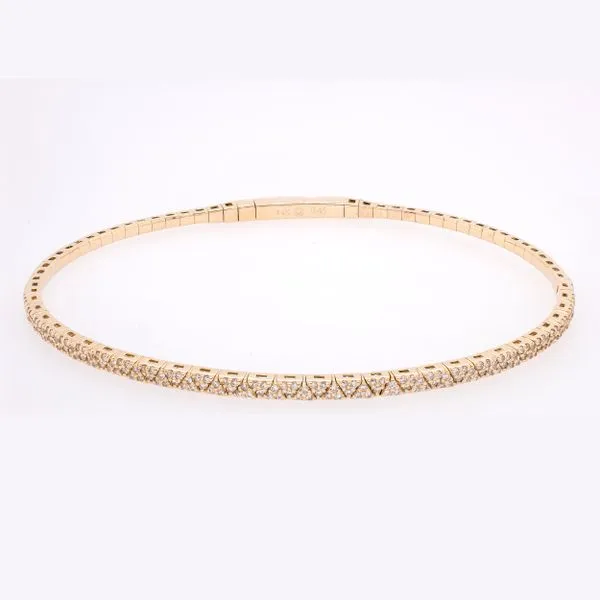 14K Yellow Gold Half Carat Diamond Bangle Tennis Bracelet LeeBrant Jewelry & Watch Co Sandy Springs, GA