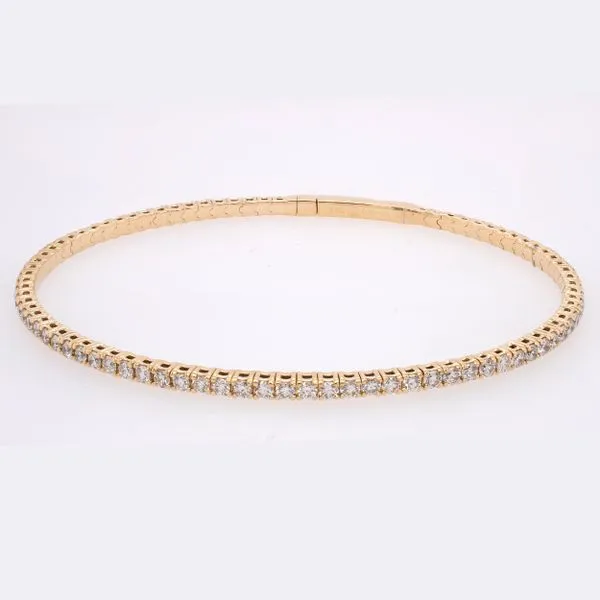 14K Yellow Gold Diamond 2 Carat Bangle Tennis Bracelet LeeBrant Jewelry & Watch Co Sandy Springs, GA