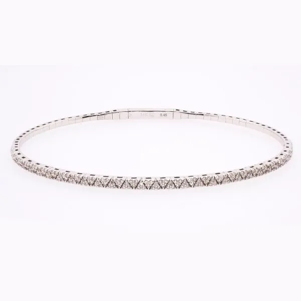 14K White Gold Half Carat Diamond Bangle Tennis Bracelet Image 2 LeeBrant Jewelry & Watch Co Sandy Springs, GA