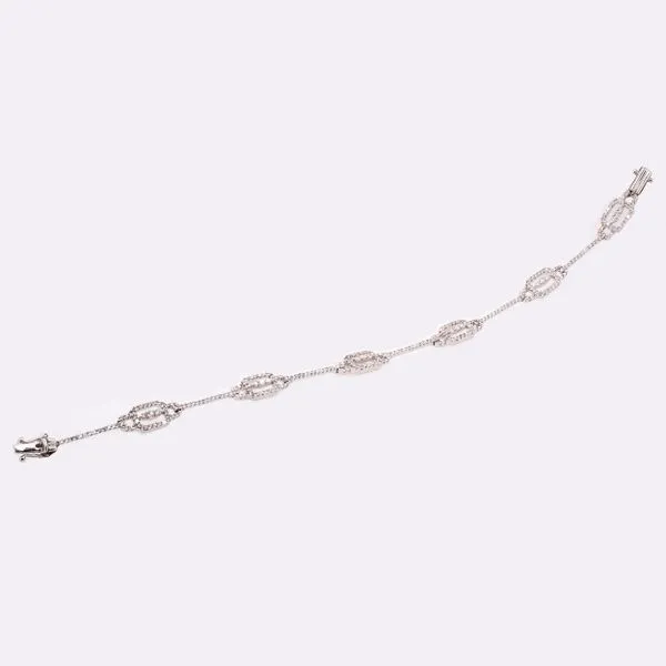 18K White Gold Rectangle Linked Diamond Tennis Bracelet LeeBrant Jewelry & Watch Co Sandy Springs, GA