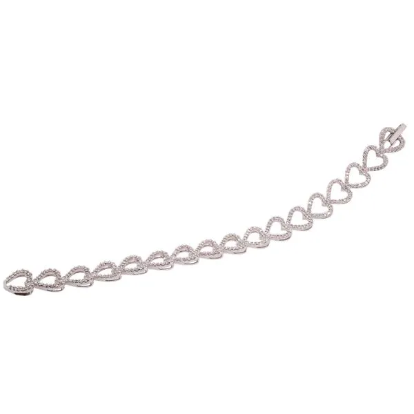 18K White Gold Heart to Heart Diamond Bracelet LeeBrant Jewelry & Watch Co Sandy Springs, GA