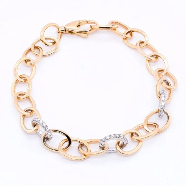 18K Yellow Gold Open Cable Link Adjustable Diamond Bracelet LeeBrant Jewelry & Watch Co Sandy Springs, GA