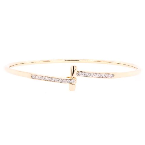 14K Yellow Gold Diamond Hook Bangle Bracelet LeeBrant Jewelry & Watch Co Sandy Springs, GA
