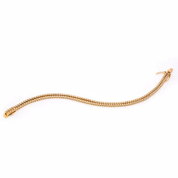 18K Yellow Gold Double Tennis Bracelet Image 2 LeeBrant Jewelry & Watch Co Sandy Springs, GA