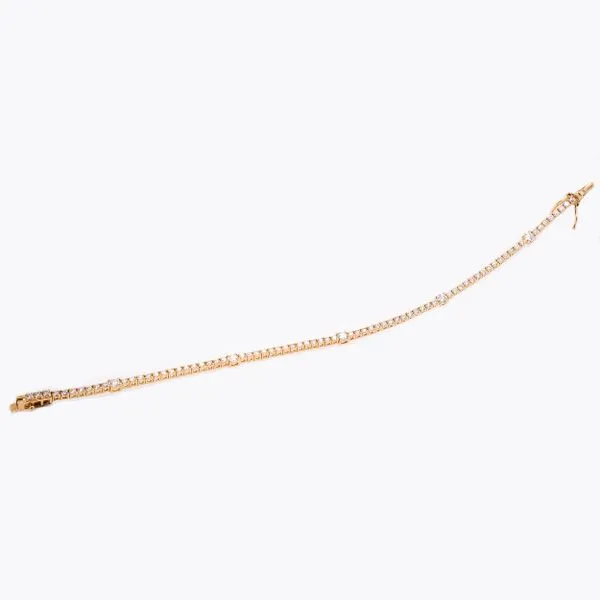 18K Yellow Gold Diamond Bead Tennis Bracelet Image 2 LeeBrant Jewelry & Watch Co Sandy Springs, GA