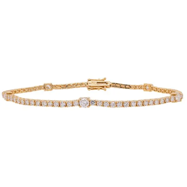 18K Yellow Gold Diamond Bead Tennis Bracelet LeeBrant Jewelry & Watch Co Sandy Springs, GA
