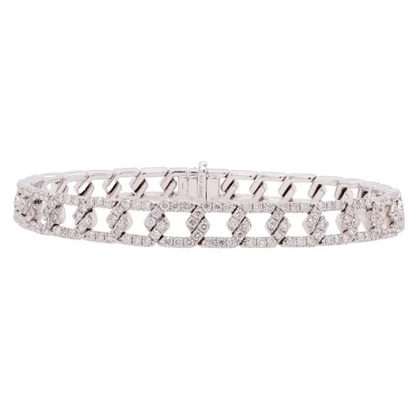 18K White Gold Hex Link Diamond Bracelet LeeBrant Jewelry & Watch Co Sandy Springs, GA
