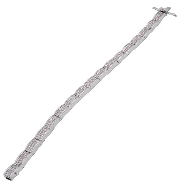 18K White Gold Princess Cut Diamond Bridge Bracelet Image 2 LeeBrant Jewelry & Watch Co Sandy Springs, GA