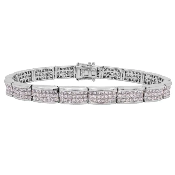 18K White Gold Princess Cut Diamond Bridge Bracelet LeeBrant Jewelry & Watch Co Sandy Springs, GA