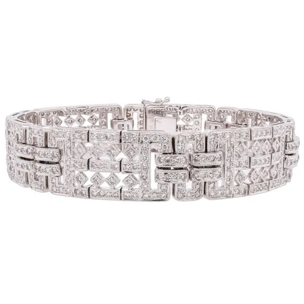 18K White Gold Geometric Antique Diamond Bracelet LeeBrant Jewelry & Watch Co Sandy Springs, GA
