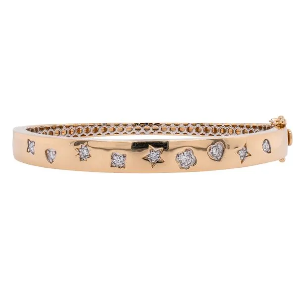 14K Yellow Gold Shape Diamond Bangle Bracelet LeeBrant Jewelry & Watch Co Sandy Springs, GA