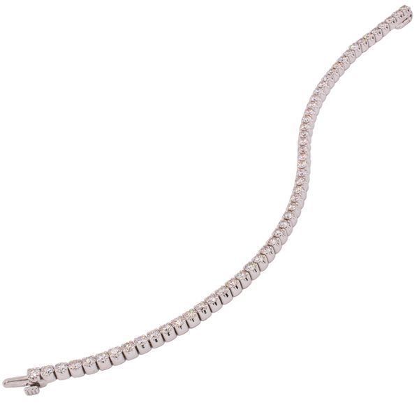 14K White Gold Diamond Tennis Bracelet 5CTW Image 2 LeeBrant Jewelry & Watch Co Sandy Springs, GA
