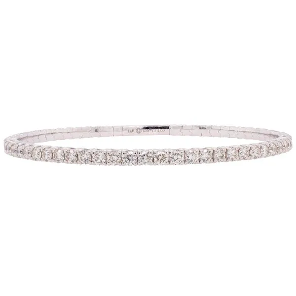 14K White Gold Diamond Flexi Bangle Bracelet 3.41CTW Image 2 LeeBrant Jewelry & Watch Co Sandy Springs, GA