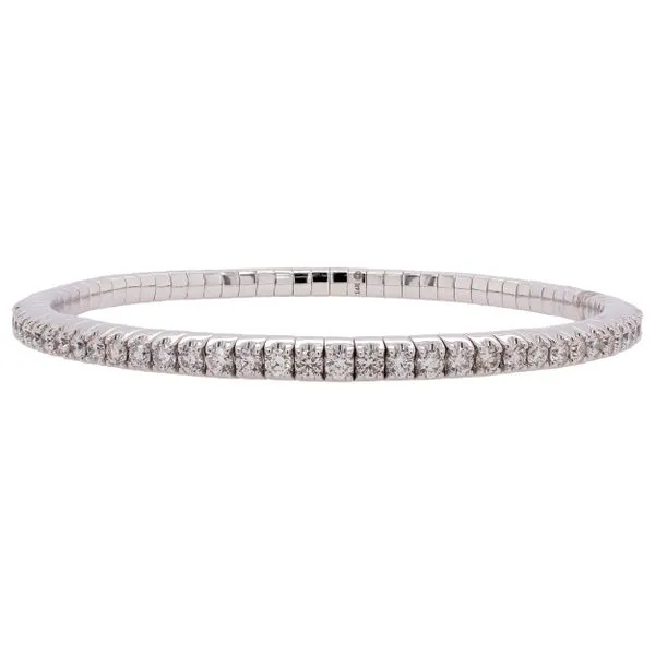14K White Gold Diamond Stretch Bangle Bracelet with All Around Diamonds LeeBrant Jewelry & Watch Co Sandy Springs, GA