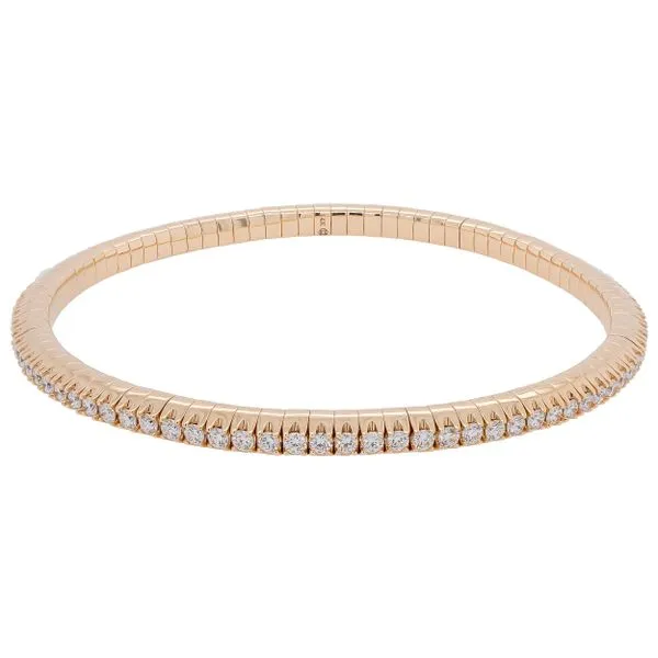 14K Yellow Gold Diamond Stretch Bangle Bracelet with All Around Diamonds LeeBrant Jewelry & Watch Co Sandy Springs, GA
