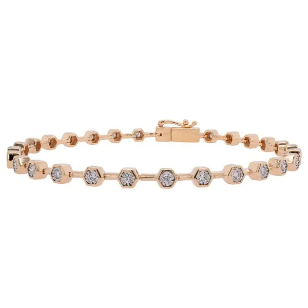 14K Yellow Gold Bezel Diamond Flexi Tennis Bracelet Image 2 LeeBrant Jewelry & Watch Co Sandy Springs, GA