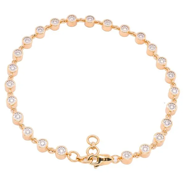 14K Yellow Gold Bezel Diamond Chain Link Bracelet LeeBrant Jewelry & Watch Co Sandy Springs, GA