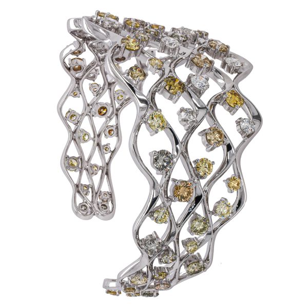14KW BANGLE 74D=13.10 CTTW H/SI 17D-FANCY YELLOW 57D-WHITE Image 2 LeeBrant Jewelry & Watch Co Sandy Springs, GA
