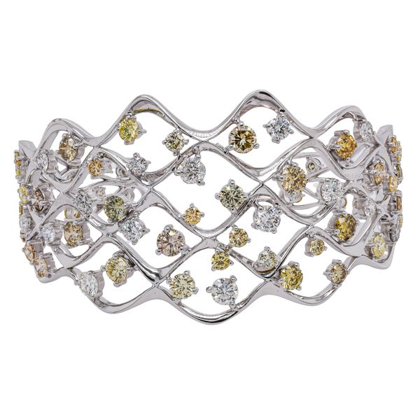 14KW BANGLE 74D=13.10 CTTW H/SI 17D-FANCY YELLOW 57D-WHITE LeeBrant Jewelry & Watch Co Sandy Springs, GA