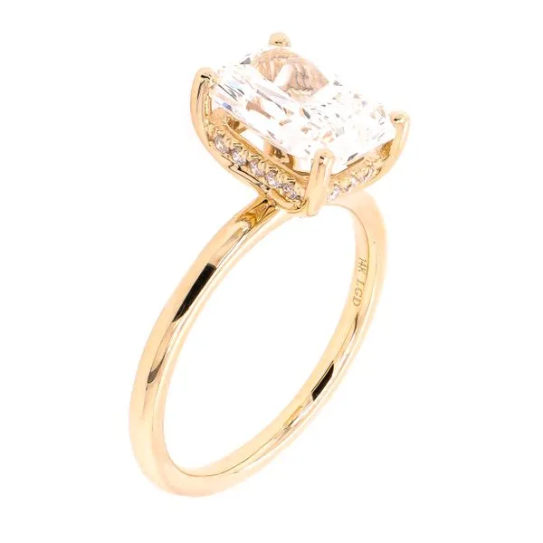 14K Yellow Gold Radiant Hidden Halo Lab Diamond Engagement Ring 2.64CTW Image 2 LeeBrant Jewelry & Watch Co Sandy Springs, GA