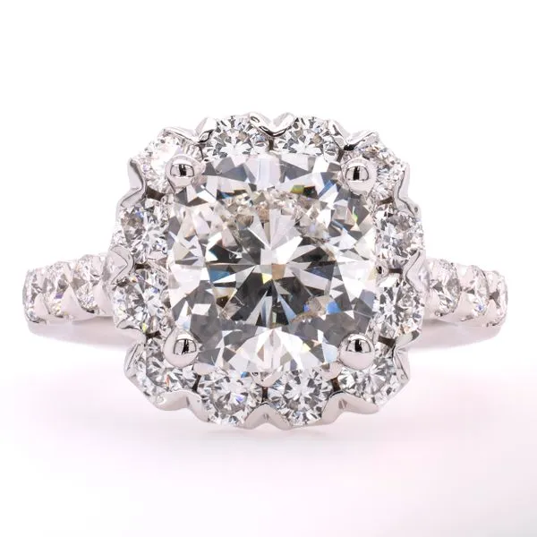 14K White Gold Cushion Cut Halo Lab Diamond Engagement Ring 4.39CTW LeeBrant Jewelry & Watch Co Sandy Springs, GA
