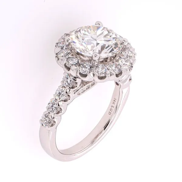 14K White Gold Round Brilliant Lab Diamond Halo Engagement Ring 4.44CTW Image 2 LeeBrant Jewelry & Watch Co Sandy Springs, GA