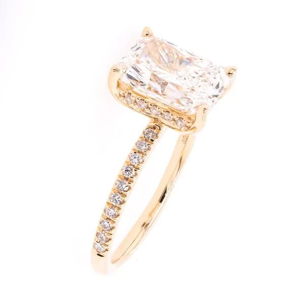 14K Yellow Gold Radiant Hidden Halo Lab Diamond Engagement Ring 2.78CTW Image 2 LeeBrant Jewelry & Watch Co Sandy Springs, GA