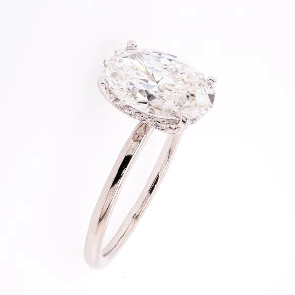 14K White Gold Oval Hidden Halo Lab Diamond Engagement Ring 2.66CTW Image 2 LeeBrant Jewelry & Watch Co Sandy Springs, GA