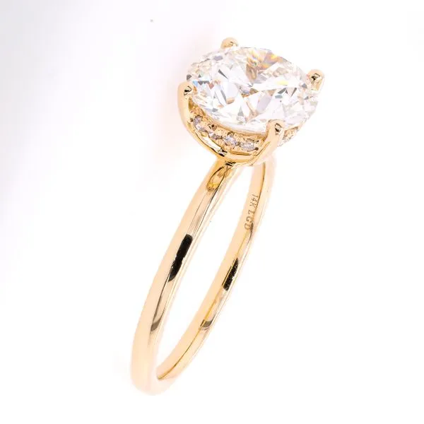 14K Yellow Gold Round Brilliant Hidden Halo Lab Diamond Engagement Ring 2.60CTW Image 2 LeeBrant Jewelry & Watch Co Sandy Springs, GA