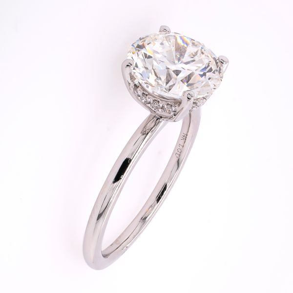 14K White Gold Round Brilliant Hidden Halo Lab Diamond Engagement Ring 3.18CTW Image 2 LeeBrant Jewelry & Watch Co Sandy Springs, GA