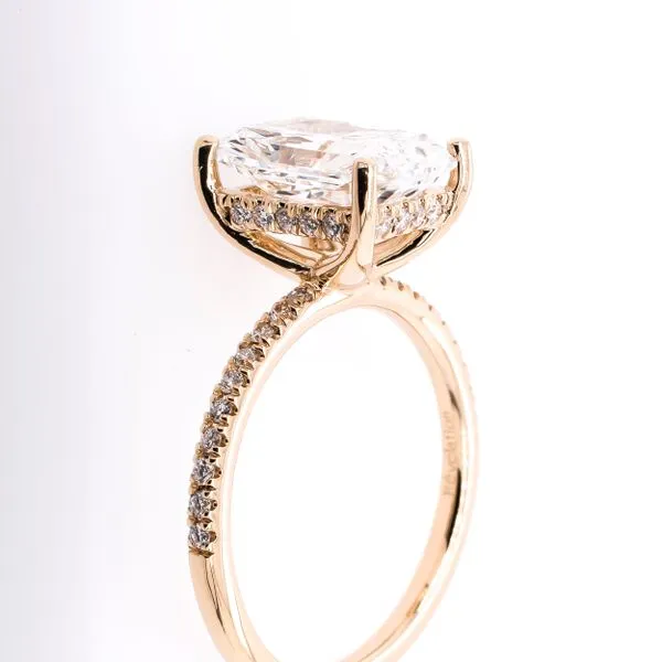 14K Yellow Gold Hidden Halo Radiant Cut Diamond Shank Engagement Ring Image 3 LeeBrant Jewelry & Watch Co Sandy Springs, GA