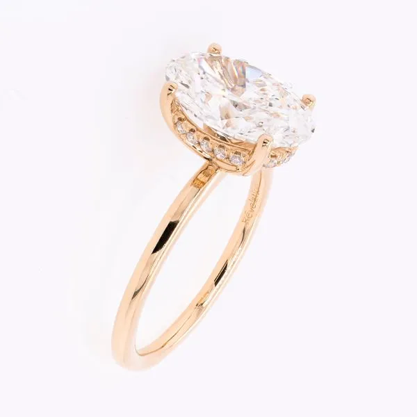 14K Yellow Gold Lab Diamond Oval Hidden Halo Engagement Ring Image 2 LeeBrant Jewelry & Watch Co Sandy Springs, GA