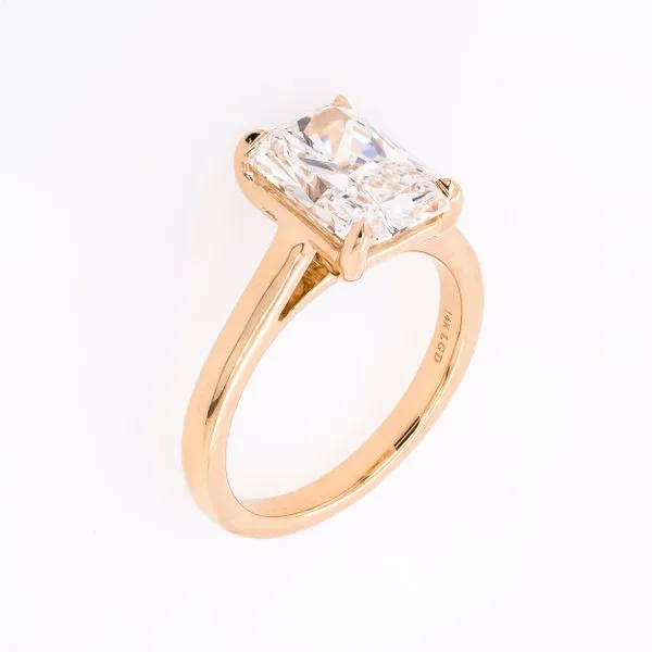 14K Yellow Gold Lab Diamond 3CT Radiant Solitaire Engagement Ring Image 2 LeeBrant Jewelry & Watch Co Sandy Springs, GA