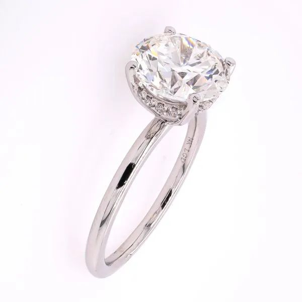 14K White Gold Round Brilliant Hidden Halo Lab Diamond Engagement Ring 3.18CTW Image 2 LeeBrant Jewelry & Watch Co Sandy Springs, GA