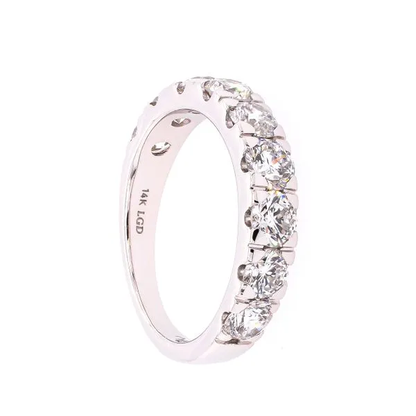 14K White Gold Shared Prong Half Anniversary Lab Diamond Wedding Band Image 2 LeeBrant Jewelry & Watch Co Sandy Springs, GA