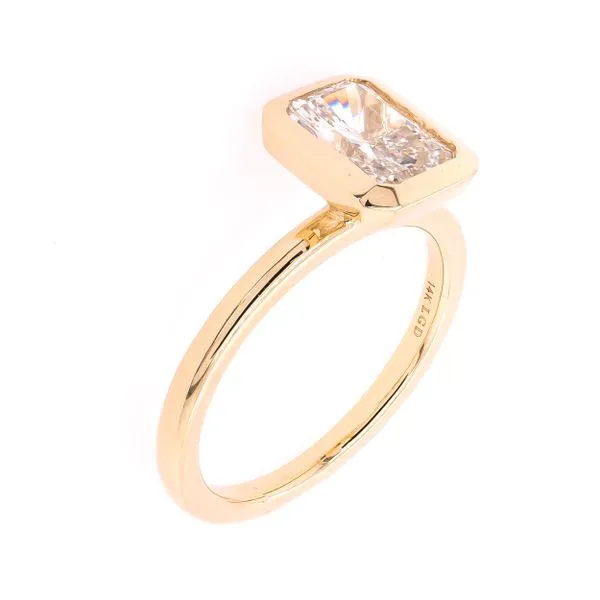 14K Yellow Gold Bezel Set Radiant Lab Diamond Engagement Ring Image 2 LeeBrant Jewelry & Watch Co Sandy Springs, GA