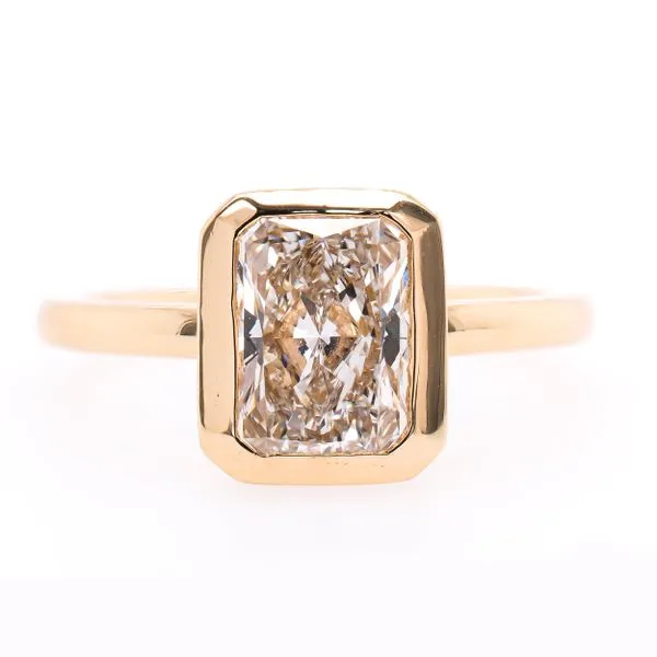 14K Yellow Gold Bezel Set Radiant Lab Diamond Engagement Ring LeeBrant Jewelry & Watch Co Sandy Springs, GA