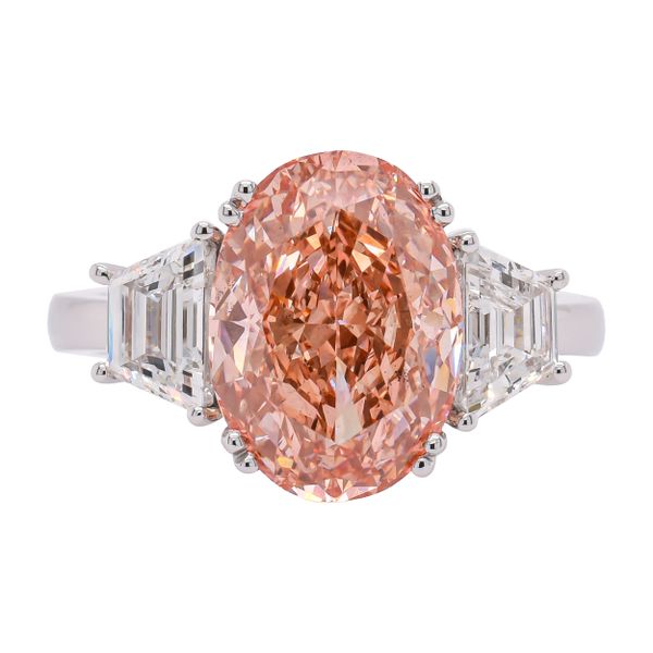 14K White Gold Pink Lab Diamond 3-Stone Engagement Ring LeeBrant Jewelry & Watch Co Sandy Springs, GA