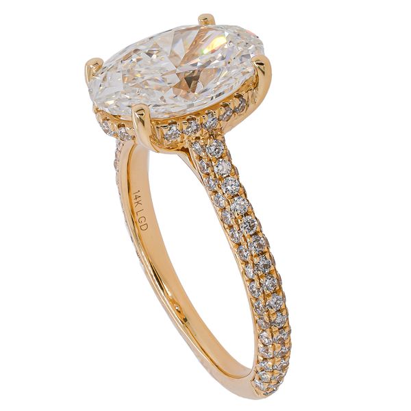 14K Yellow Gold Hidden Halo Oval Lab Diamond Engagement Ring – 3.69 CTW | EF VS Image 2 LeeBrant Jewelry & Watch Co Sandy Springs, GA