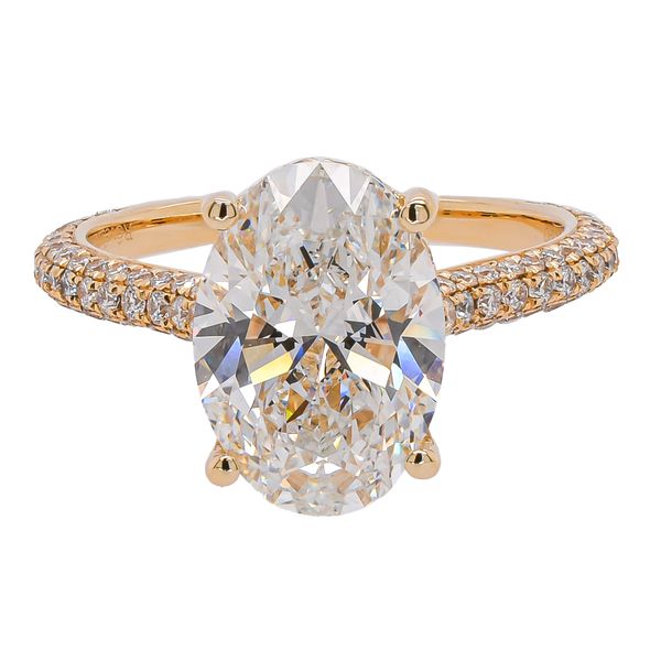 14K Yellow Gold Hidden Halo Oval Lab Diamond Engagement Ring – 3.69 CTW | EF VS LeeBrant Jewelry & Watch Co Sandy Springs, GA