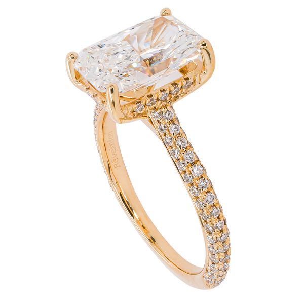 14K Yellow Gold Hidden Halo Radiant Cut Lab Diamond Engagement Ring – 3.70 CTW | EF VS Image 2 LeeBrant Jewelry & Watch Co Sandy Springs, GA