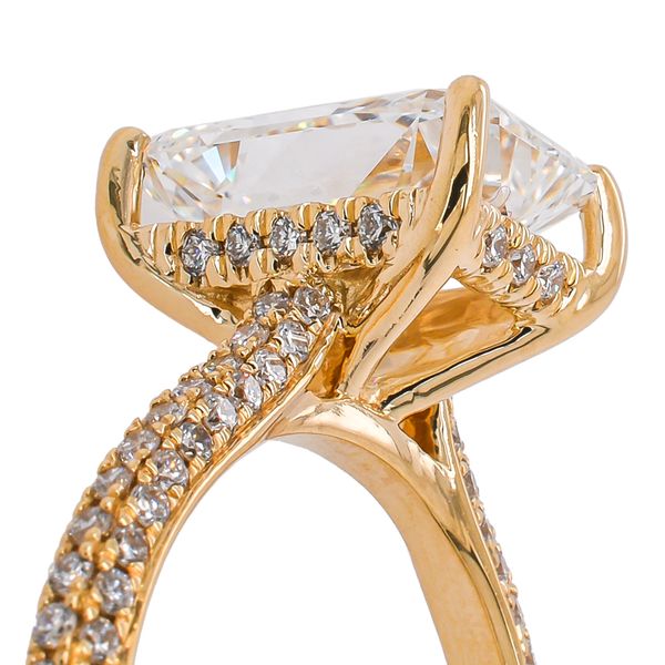 14K Yellow Gold Hidden Halo Radiant Cut Lab Diamond Engagement Ring – 3.70 CTW | EF VS Image 3 LeeBrant Jewelry & Watch Co Sandy Springs, GA