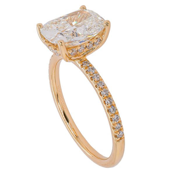 14K Yellow Gold Elongated Cushion Lab Diamond Halo Engagement Ring – 2.83 CTW | EF VS Image 2 LeeBrant Jewelry & Watch Co Sandy Springs, GA