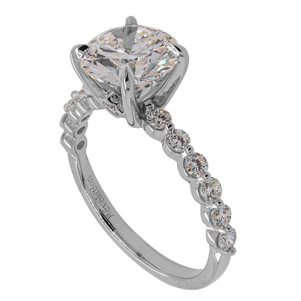 14K White Gold Round 3CT Lab Diamond Engagement Ring with Shared Prong Shank Image 2 LeeBrant Jewelry & Watch Co Sandy Springs, GA