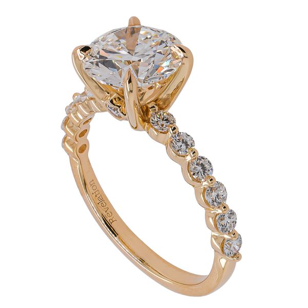 14K Yellow Gold Round 2CT Lab Diamond Engagement Ring with Shared Prong Shank Image 2 LeeBrant Jewelry & Watch Co Sandy Springs, GA